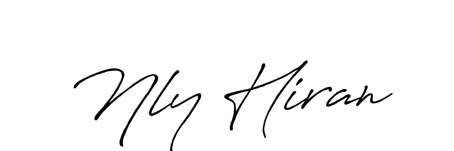 Use a signature maker to create a handwritten signature online. With this signature software, you can design (Antro_Vectra_Bolder) your own signature for name Nly Hiran. Nly Hiran signature style 7 images and pictures png