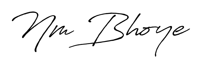 Give your name Nm Bhoye an exquisite flair with the Antro_Vectra_Bolder script font. Ideal for contracts, resumes, and formal letterheads. Nm Bhoye signature style 7 images and pictures png