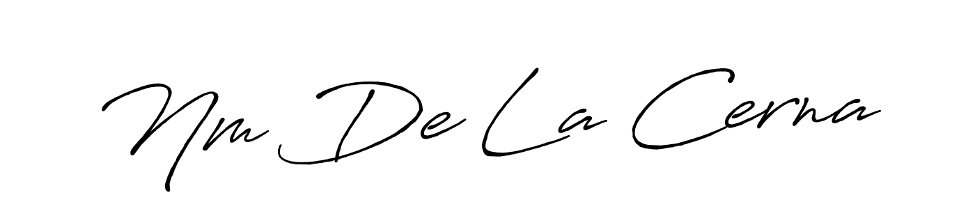 The best way (Antro_Vectra_Bolder) to make a short signature is to pick only two or three words in your name. The name Nm De La Cerna include a total of six letters. For converting this name. Nm De La Cerna signature style 7 images and pictures png