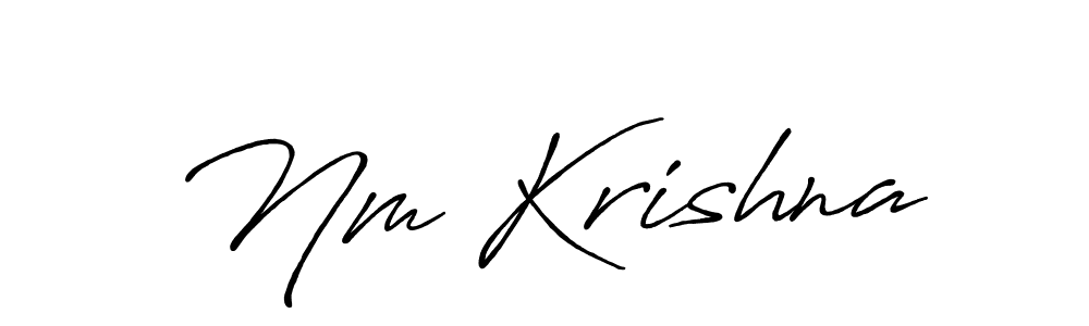 Also we have Nm Krishna name is the best signature style. Create professional handwritten signature collection using Antro_Vectra_Bolder autograph style. Nm Krishna signature style 7 images and pictures png