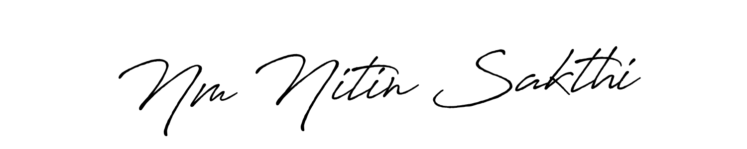 Nm Nitin Sakthi stylish signature style. Best Handwritten Sign (Antro_Vectra_Bolder) for my name. Handwritten Signature Collection Ideas for my name Nm Nitin Sakthi. Nm Nitin Sakthi signature style 7 images and pictures png