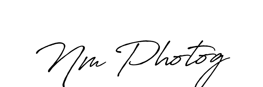 How to make Nm Photog name signature. Use Antro_Vectra_Bolder style for creating short signs online. This is the latest handwritten sign. Nm Photog signature style 7 images and pictures png