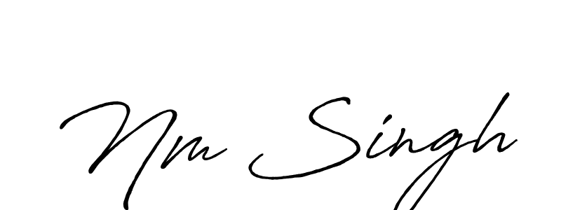 Nm Singh stylish signature style. Best Handwritten Sign (Antro_Vectra_Bolder) for my name. Handwritten Signature Collection Ideas for my name Nm Singh. Nm Singh signature style 7 images and pictures png