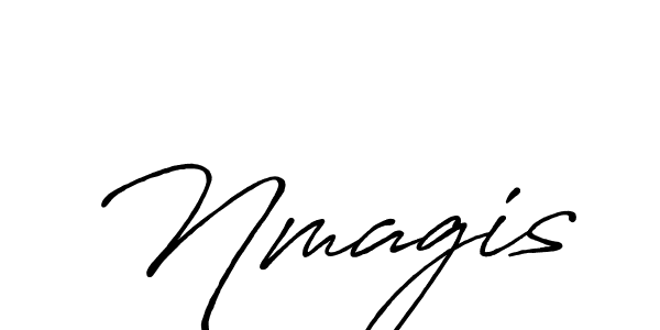 How to make Nmagis name signature. Use Antro_Vectra_Bolder style for creating short signs online. This is the latest handwritten sign. Nmagis signature style 7 images and pictures png