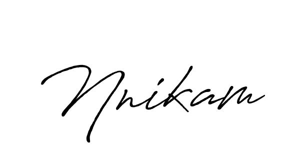 Make a beautiful signature design for name Nnikam. With this signature (Antro_Vectra_Bolder) style, you can create a handwritten signature for free. Nnikam signature style 7 images and pictures png