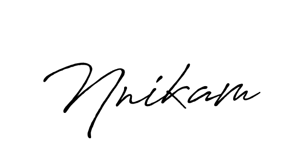 Make a beautiful signature design for name Nnikam. With this signature (Antro_Vectra_Bolder) style, you can create a handwritten signature for free. Nnikam signature style 7 images and pictures png