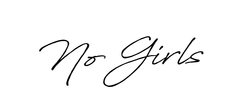 How to make No Girls name signature. Use Antro_Vectra_Bolder style for creating short signs online. This is the latest handwritten sign. No Girls signature style 7 images and pictures png