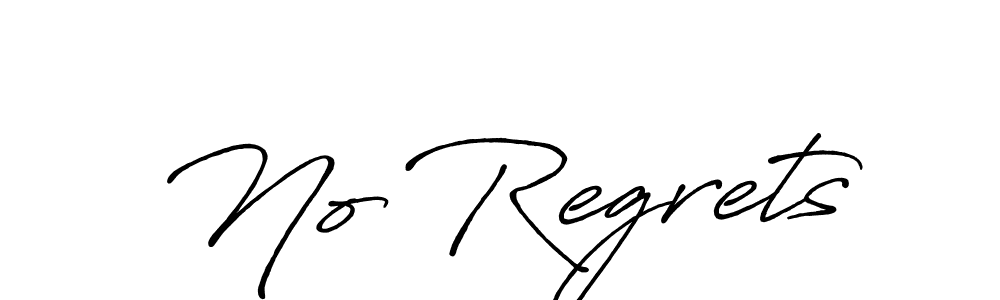 Also we have No Regrets name is the best signature style. Create professional handwritten signature collection using Antro_Vectra_Bolder autograph style. No Regrets signature style 7 images and pictures png