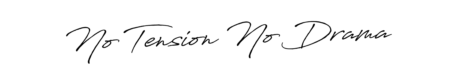 The best way (Antro_Vectra_Bolder) to make a short signature is to pick only two or three words in your name. The name No Tension No Drama include a total of six letters. For converting this name. No Tension No Drama signature style 7 images and pictures png
