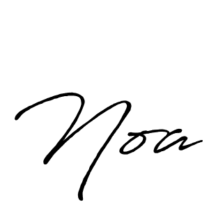 How to make Noa name signature. Use Antro_Vectra_Bolder style for creating short signs online. This is the latest handwritten sign. Noa signature style 7 images and pictures png