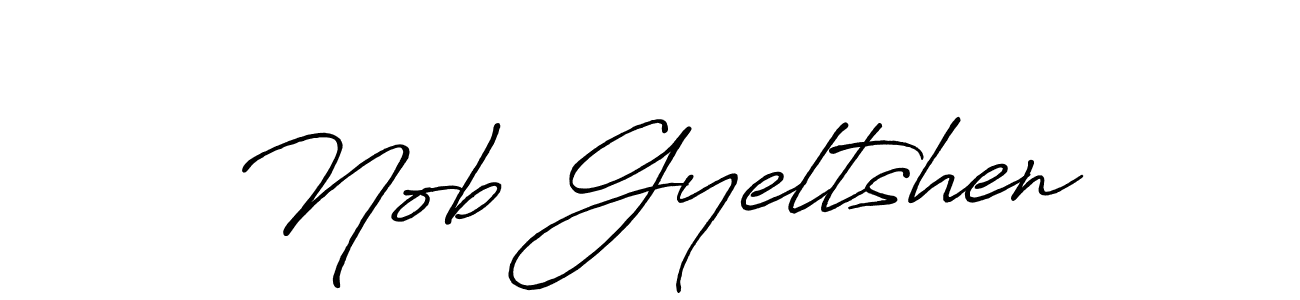 Nob Gyeltshen stylish signature style. Best Handwritten Sign (Antro_Vectra_Bolder) for my name. Handwritten Signature Collection Ideas for my name Nob Gyeltshen. Nob Gyeltshen signature style 7 images and pictures png