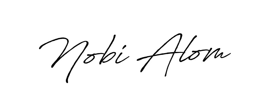 Make a beautiful signature design for name Nobi Alom. With this signature (Antro_Vectra_Bolder) style, you can create a handwritten signature for free. Nobi Alom signature style 7 images and pictures png