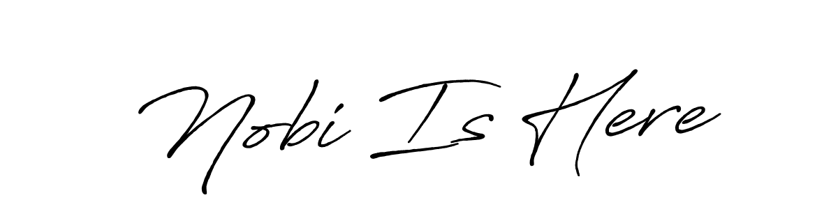Similarly Antro_Vectra_Bolder is the best handwritten signature design. Signature creator online .You can use it as an online autograph creator for name Nobi Is Here. Nobi Is Here signature style 7 images and pictures png