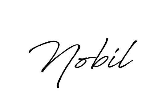 Design your own signature with our free online signature maker. With this signature software, you can create a handwritten (Antro_Vectra_Bolder) signature for name Nobil. Nobil signature style 7 images and pictures png