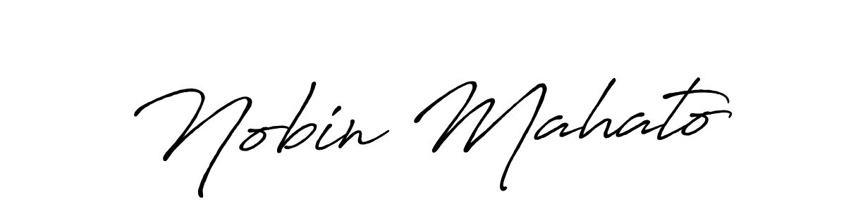 Design your own signature with our free online signature maker. With this signature software, you can create a handwritten (Antro_Vectra_Bolder) signature for name Nobin Mahato. Nobin Mahato signature style 7 images and pictures png