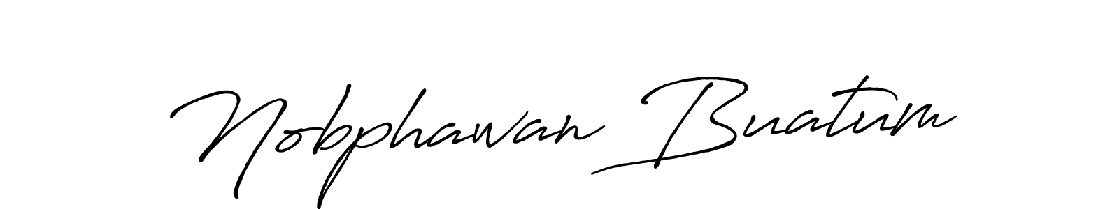 Make a beautiful signature design for name Nobphawan Buatum. With this signature (Antro_Vectra_Bolder) style, you can create a handwritten signature for free. Nobphawan Buatum signature style 7 images and pictures png