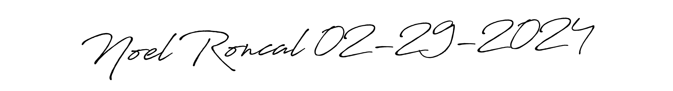 Create a beautiful signature design for name Noel Roncal 02-29-2024. With this signature (Antro_Vectra_Bolder) fonts, you can make a handwritten signature for free. Noel Roncal 02-29-2024 signature style 7 images and pictures png