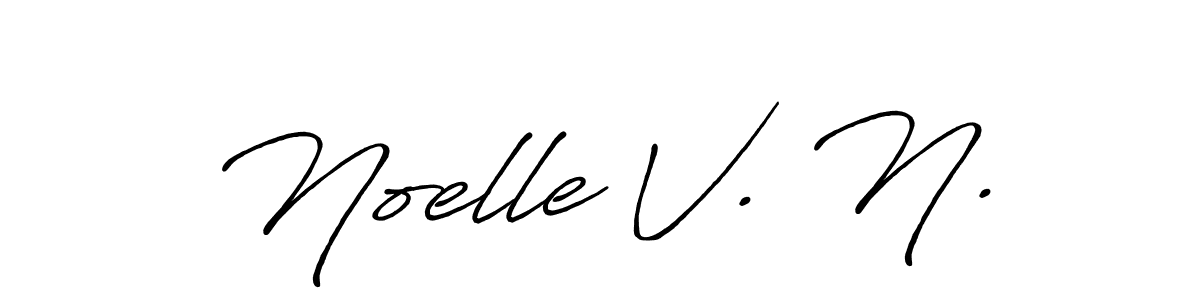 The best way (Antro_Vectra_Bolder) to make a short signature is to pick only two or three words in your name. The name Noelle V. N. include a total of six letters. For converting this name. Noelle V. N. signature style 7 images and pictures png