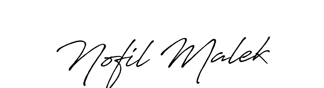 Create a beautiful signature design for name Nofil Malek. With this signature (Antro_Vectra_Bolder) fonts, you can make a handwritten signature for free. Nofil Malek signature style 7 images and pictures png