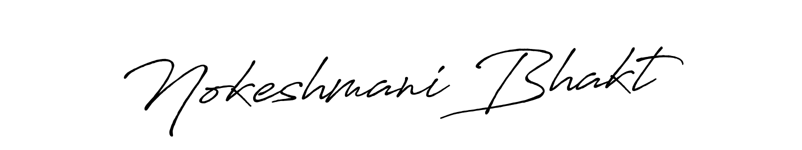 The best way (Antro_Vectra_Bolder) to make a short signature is to pick only two or three words in your name. The name Nokeshmani Bhakt include a total of six letters. For converting this name. Nokeshmani Bhakt signature style 7 images and pictures png