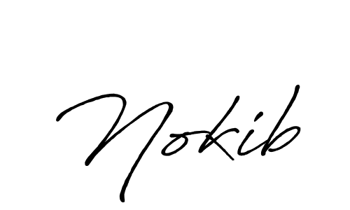 Use a signature maker to create a handwritten signature online. With this signature software, you can design (Antro_Vectra_Bolder) your own signature for name Nokib. Nokib signature style 7 images and pictures png