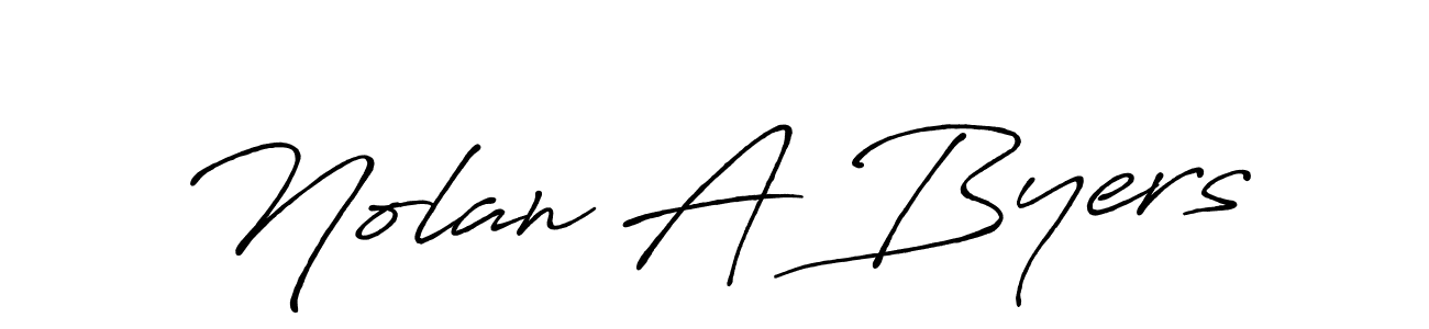 How to make Nolan A Byers name signature. Use Antro_Vectra_Bolder style for creating short signs online. This is the latest handwritten sign. Nolan A Byers signature style 7 images and pictures png