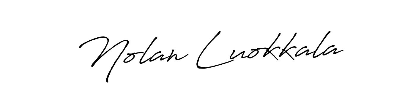The best way (Antro_Vectra_Bolder) to make a short signature is to pick only two or three words in your name. The name Nolan Luokkala include a total of six letters. For converting this name. Nolan Luokkala signature style 7 images and pictures png