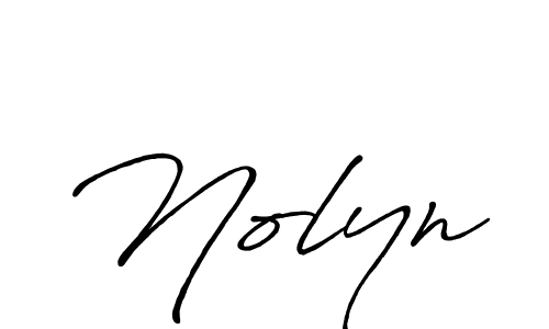 Make a beautiful signature design for name Nolyn. With this signature (Antro_Vectra_Bolder) style, you can create a handwritten signature for free. Nolyn signature style 7 images and pictures png