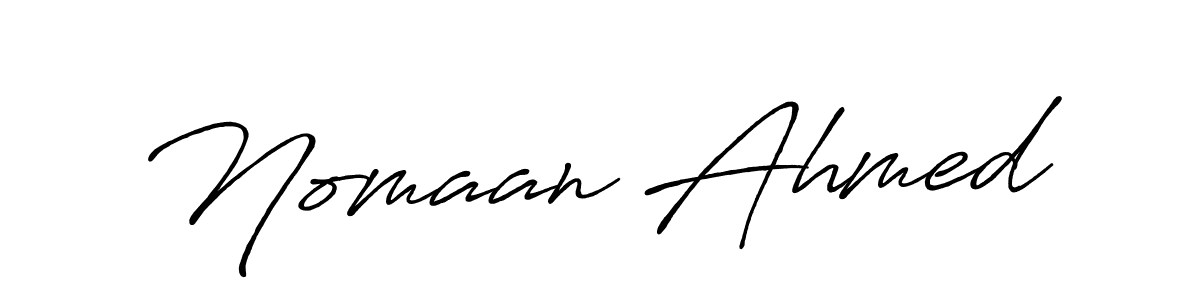 Nomaan Ahmed stylish signature style. Best Handwritten Sign (Antro_Vectra_Bolder) for my name. Handwritten Signature Collection Ideas for my name Nomaan Ahmed. Nomaan Ahmed signature style 7 images and pictures png