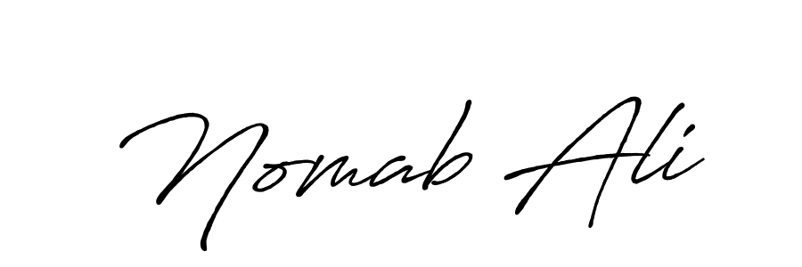 Make a beautiful signature design for name Nomab Ali. With this signature (Antro_Vectra_Bolder) style, you can create a handwritten signature for free. Nomab Ali signature style 7 images and pictures png