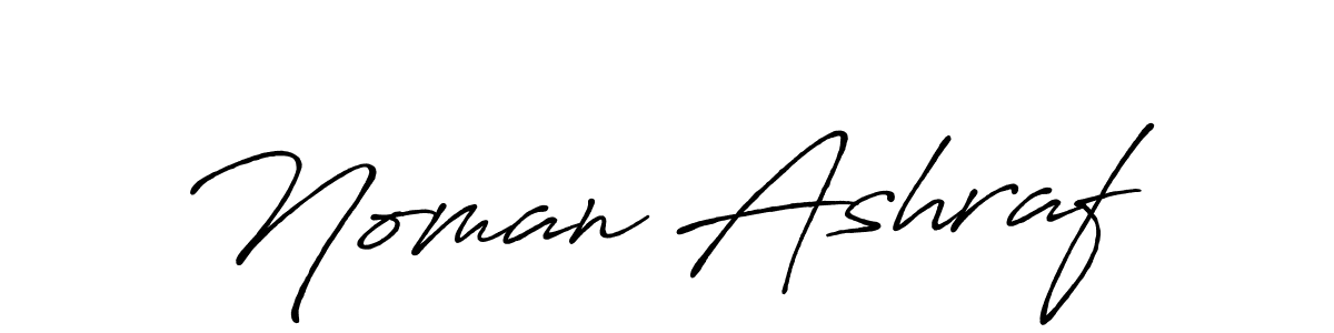 Make a beautiful signature design for name Noman Ashraf. With this signature (Antro_Vectra_Bolder) style, you can create a handwritten signature for free. Noman Ashraf signature style 7 images and pictures png