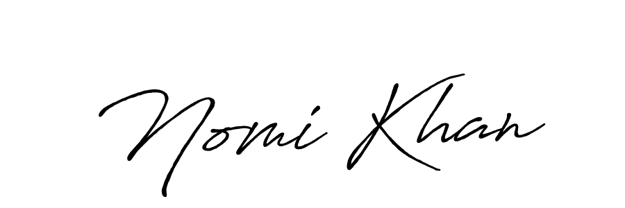 Use a signature maker to create a handwritten signature online. With this signature software, you can design (Antro_Vectra_Bolder) your own signature for name Nomi Khan. Nomi Khan signature style 7 images and pictures png