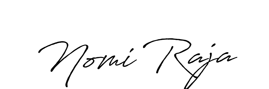 How to make Nomi Raja name signature. Use Antro_Vectra_Bolder style for creating short signs online. This is the latest handwritten sign. Nomi Raja signature style 7 images and pictures png
