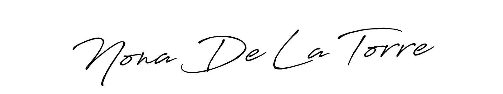 Create a beautiful signature design for name Nona De La Torre. With this signature (Antro_Vectra_Bolder) fonts, you can make a handwritten signature for free. Nona De La Torre signature style 7 images and pictures png