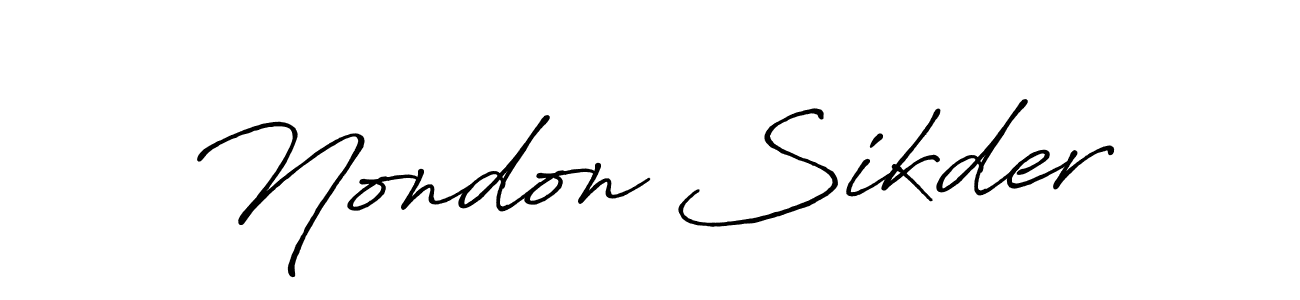 Also we have Nondon Sikder name is the best signature style. Create professional handwritten signature collection using Antro_Vectra_Bolder autograph style. Nondon Sikder signature style 7 images and pictures png