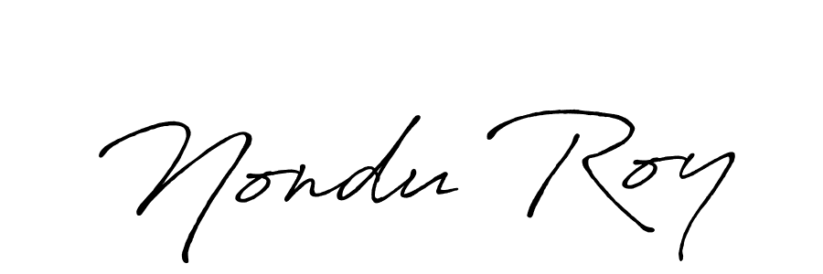 Create a beautiful signature design for name Nondu Roy. With this signature (Antro_Vectra_Bolder) fonts, you can make a handwritten signature for free. Nondu Roy signature style 7 images and pictures png