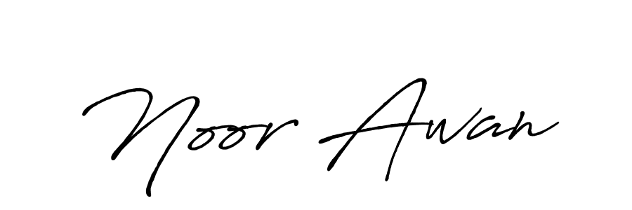 The best way (Antro_Vectra_Bolder) to make a short signature is to pick only two or three words in your name. The name Noor Awan include a total of six letters. For converting this name. Noor Awan signature style 7 images and pictures png