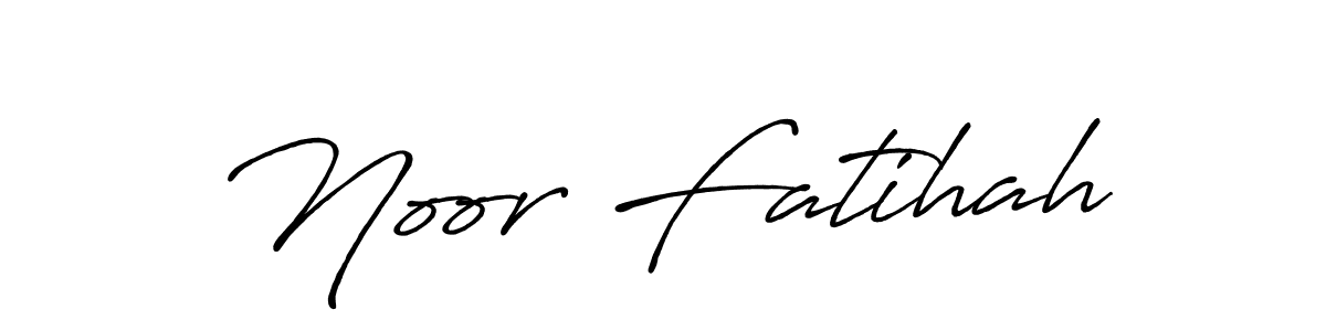 How to make Noor Fatihah name signature. Use Antro_Vectra_Bolder style for creating short signs online. This is the latest handwritten sign. Noor Fatihah signature style 7 images and pictures png