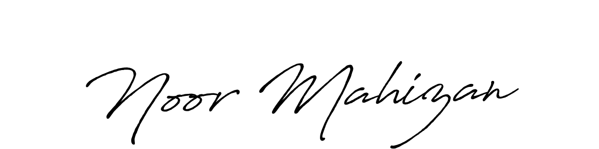 Noor Mahizan stylish signature style. Best Handwritten Sign (Antro_Vectra_Bolder) for my name. Handwritten Signature Collection Ideas for my name Noor Mahizan. Noor Mahizan signature style 7 images and pictures png