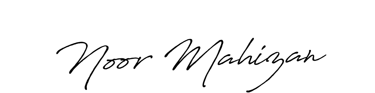 Noor Mahizan stylish signature style. Best Handwritten Sign (Antro_Vectra_Bolder) for my name. Handwritten Signature Collection Ideas for my name Noor Mahizan. Noor Mahizan signature style 7 images and pictures png