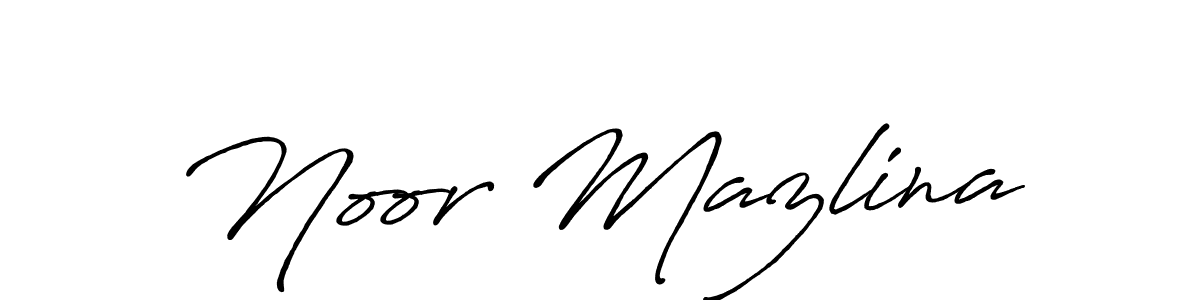Make a beautiful signature design for name Noor Mazlina. With this signature (Antro_Vectra_Bolder) style, you can create a handwritten signature for free. Noor Mazlina signature style 7 images and pictures png