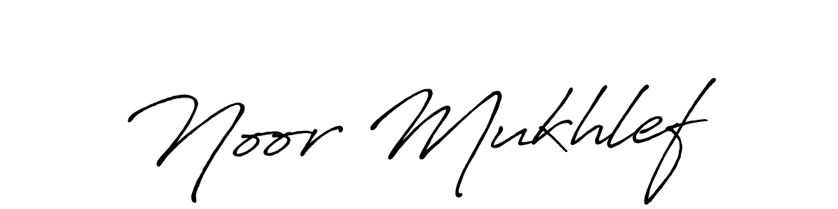 Make a beautiful signature design for name Noor Mukhlef. With this signature (Antro_Vectra_Bolder) style, you can create a handwritten signature for free. Noor Mukhlef signature style 7 images and pictures png