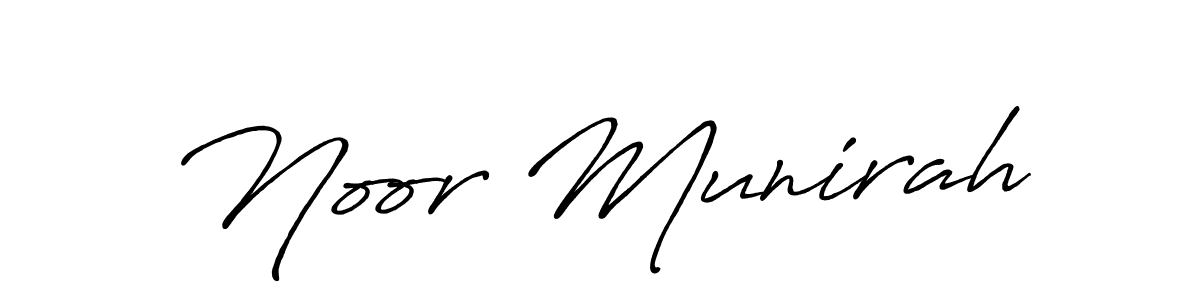 Also You can easily find your signature by using the search form. We will create Noor Munirah name handwritten signature images for you free of cost using Antro_Vectra_Bolder sign style. Noor Munirah signature style 7 images and pictures png