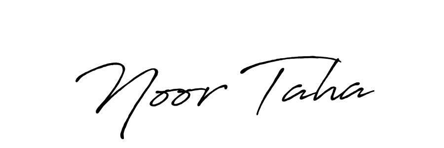 How to make Noor Taha name signature. Use Antro_Vectra_Bolder style for creating short signs online. This is the latest handwritten sign. Noor Taha signature style 7 images and pictures png