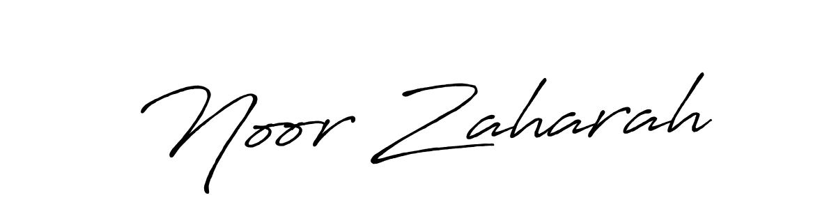 Make a beautiful signature design for name Noor Zaharah. With this signature (Antro_Vectra_Bolder) style, you can create a handwritten signature for free. Noor Zaharah signature style 7 images and pictures png