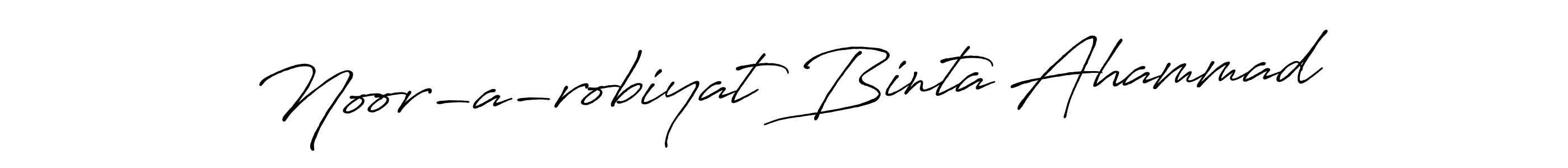 The best way (Antro_Vectra_Bolder) to make a short signature is to pick only two or three words in your name. The name Noor-a-robiyat Binta Ahammad include a total of six letters. For converting this name. Noor-a-robiyat Binta Ahammad signature style 7 images and pictures png