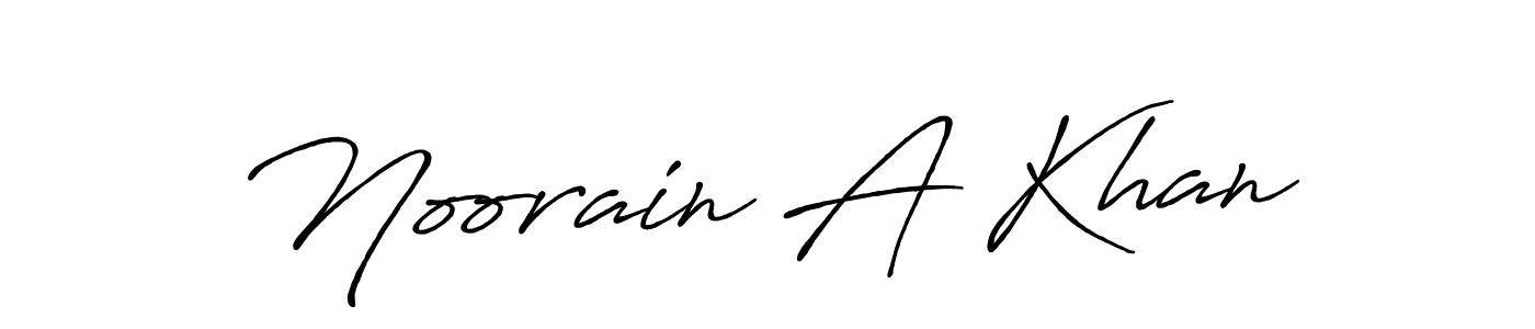 How to make Noorain A Khan name signature. Use Antro_Vectra_Bolder style for creating short signs online. This is the latest handwritten sign. Noorain A Khan signature style 7 images and pictures png