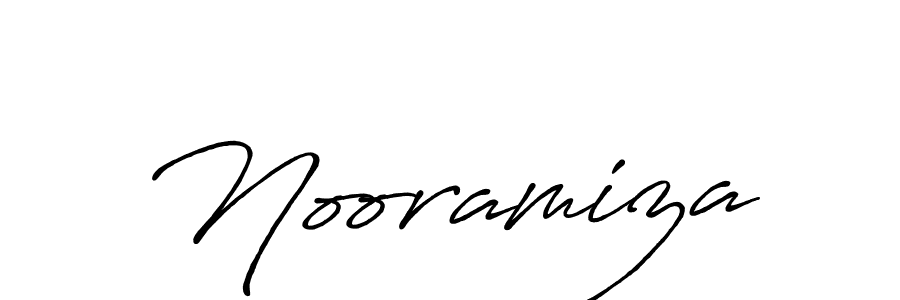 Use a signature maker to create a handwritten signature online. With this signature software, you can design (Antro_Vectra_Bolder) your own signature for name Nooramiza. Nooramiza signature style 7 images and pictures png