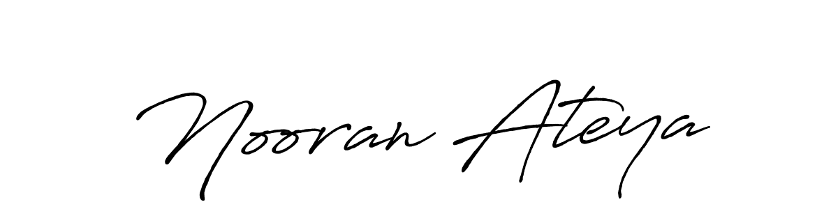 Make a beautiful signature design for name Nooran Ateya. With this signature (Antro_Vectra_Bolder) style, you can create a handwritten signature for free. Nooran Ateya signature style 7 images and pictures png