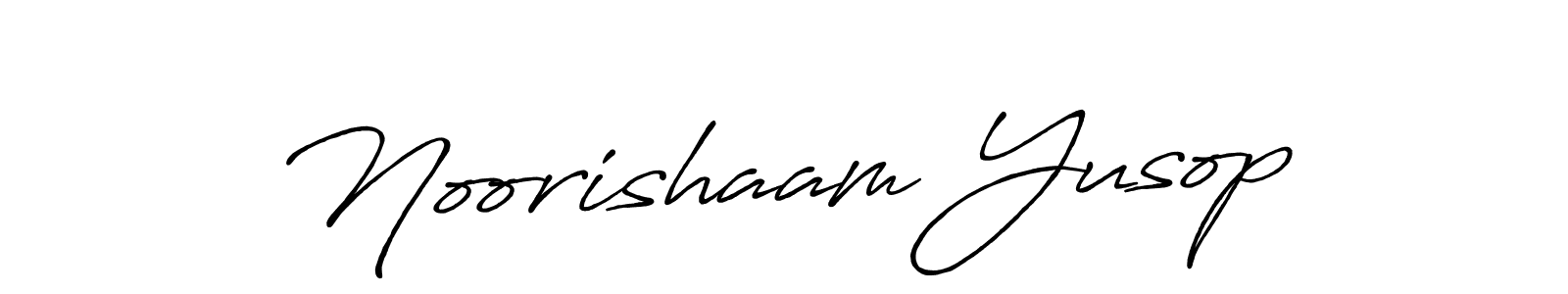 How to make Noorishaam Yusop name signature. Use Antro_Vectra_Bolder style for creating short signs online. This is the latest handwritten sign. Noorishaam Yusop signature style 7 images and pictures png